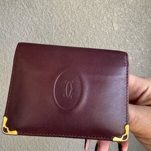 Cartier Burgundy Wallet with Gold Accents